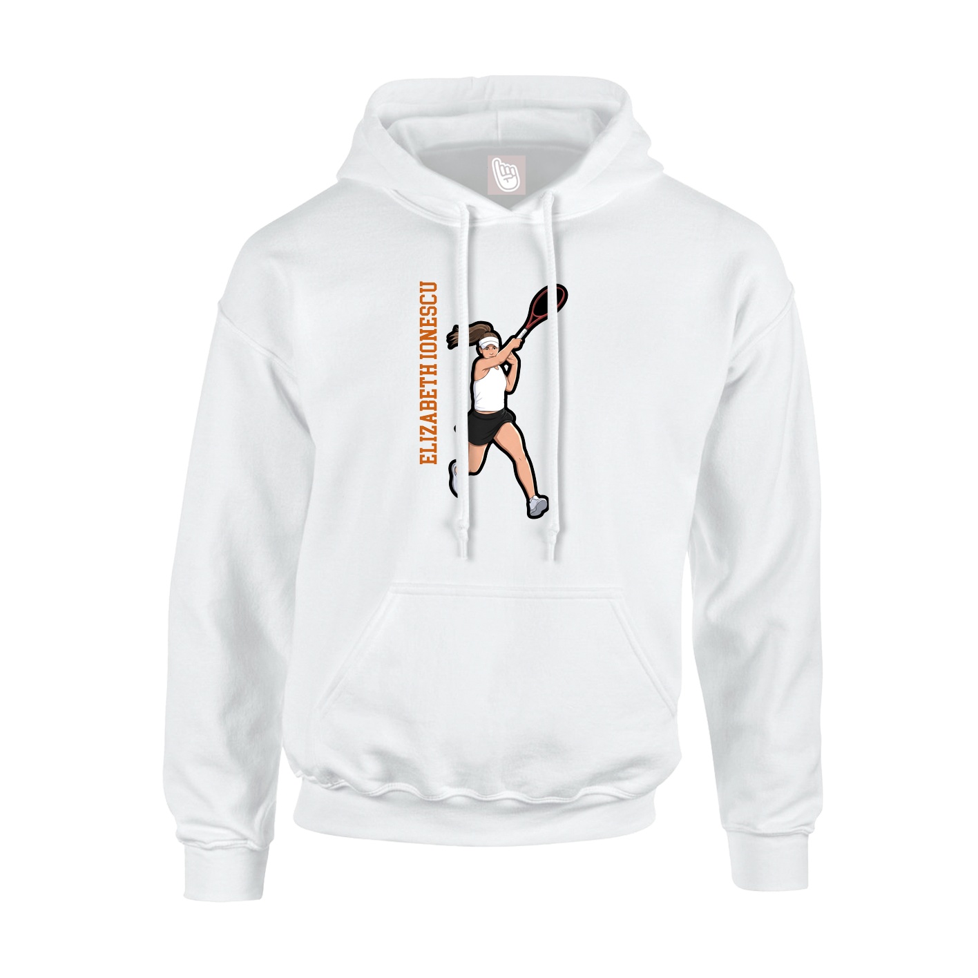 Youth Hoodie — Name Vertical in White