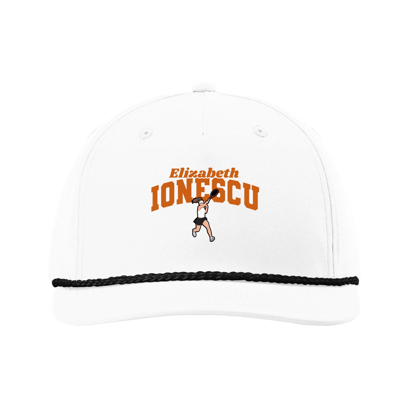 Five-Panel Classic Rope Cap — Signature Arch in White