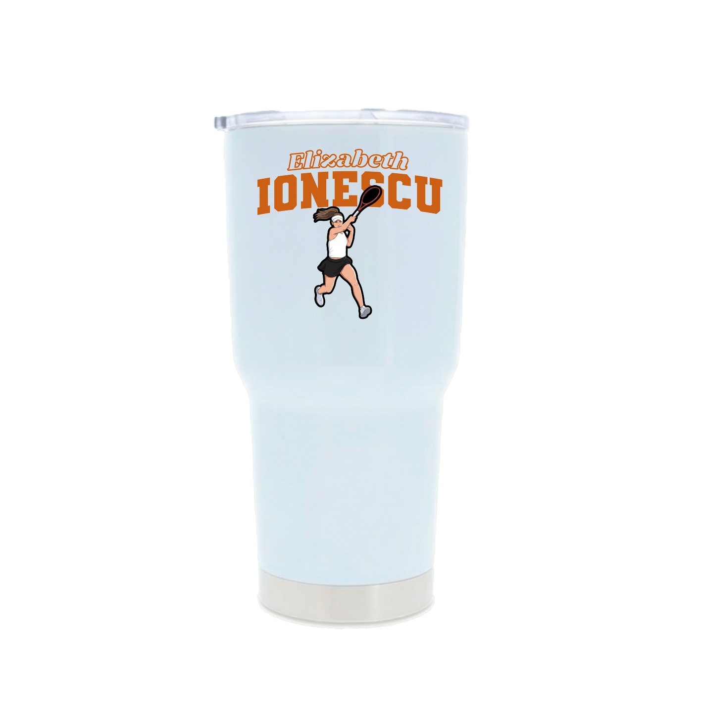 30oz Stainless Steel Tumbler — Name Arch in White