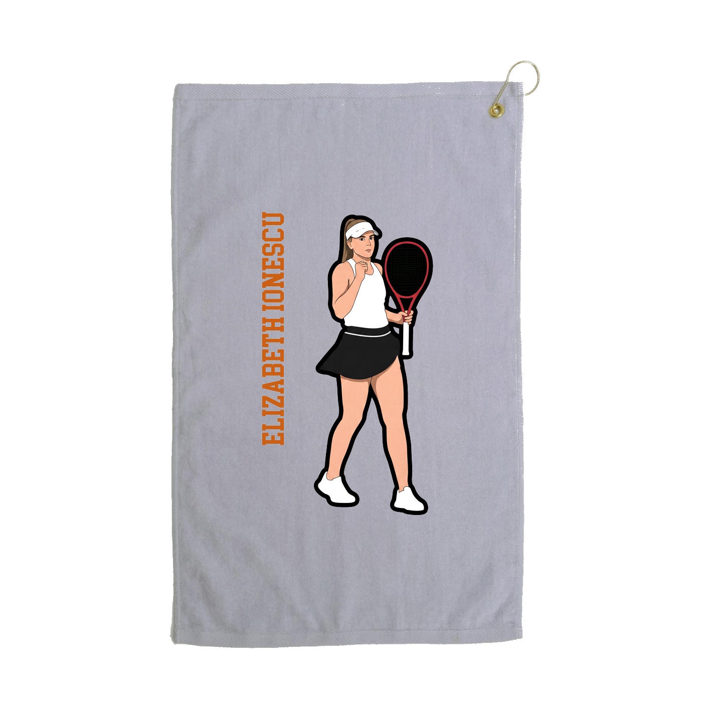 Golf Towel — Name Vertical in Grey
