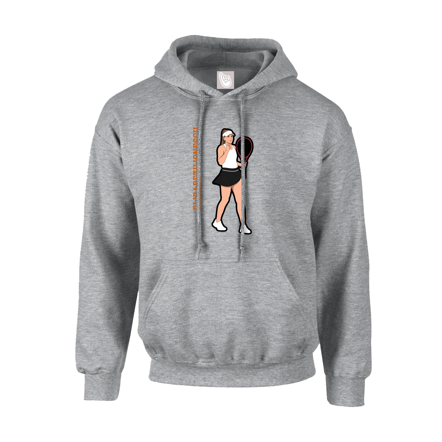 Youth Hoodie — Name Vertical in Grey