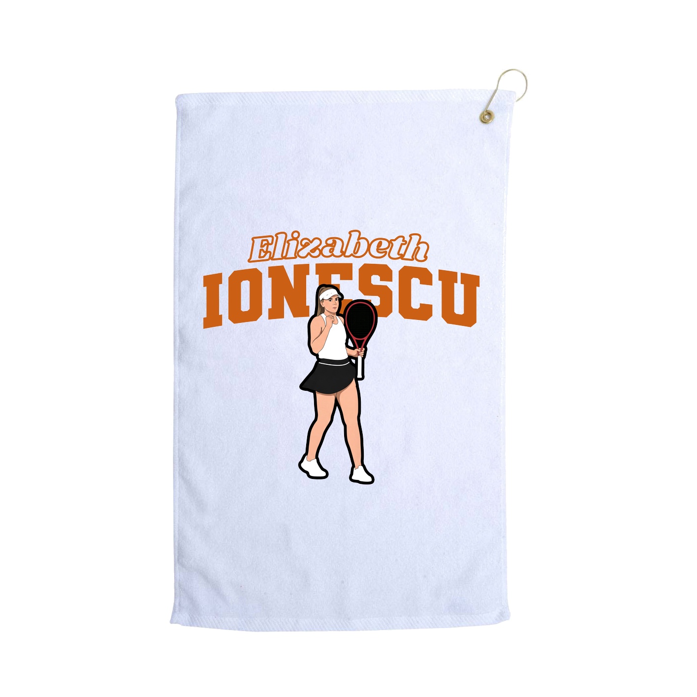 Golf Towel — Name Arch in White