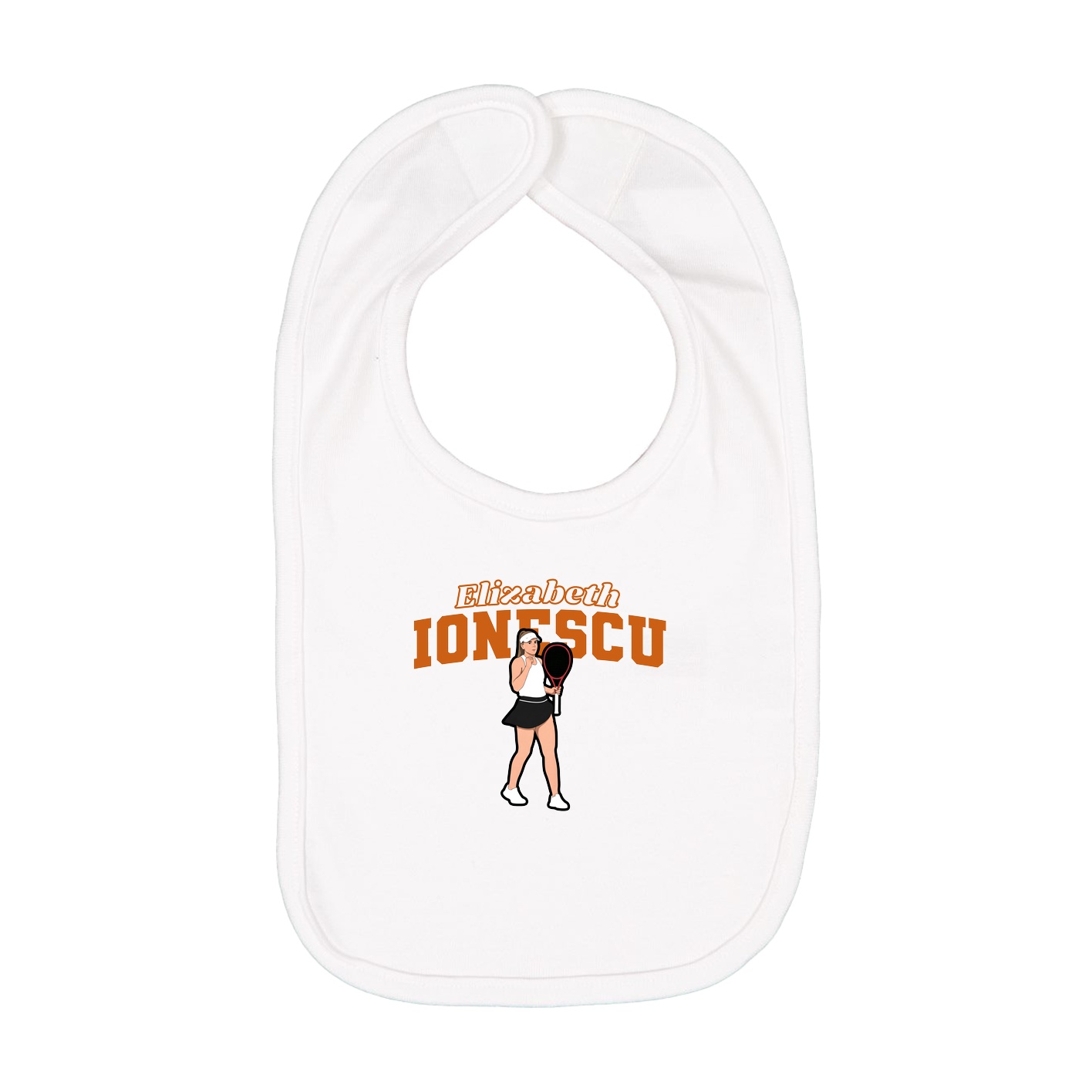 Infant Bib — Name Arch in White