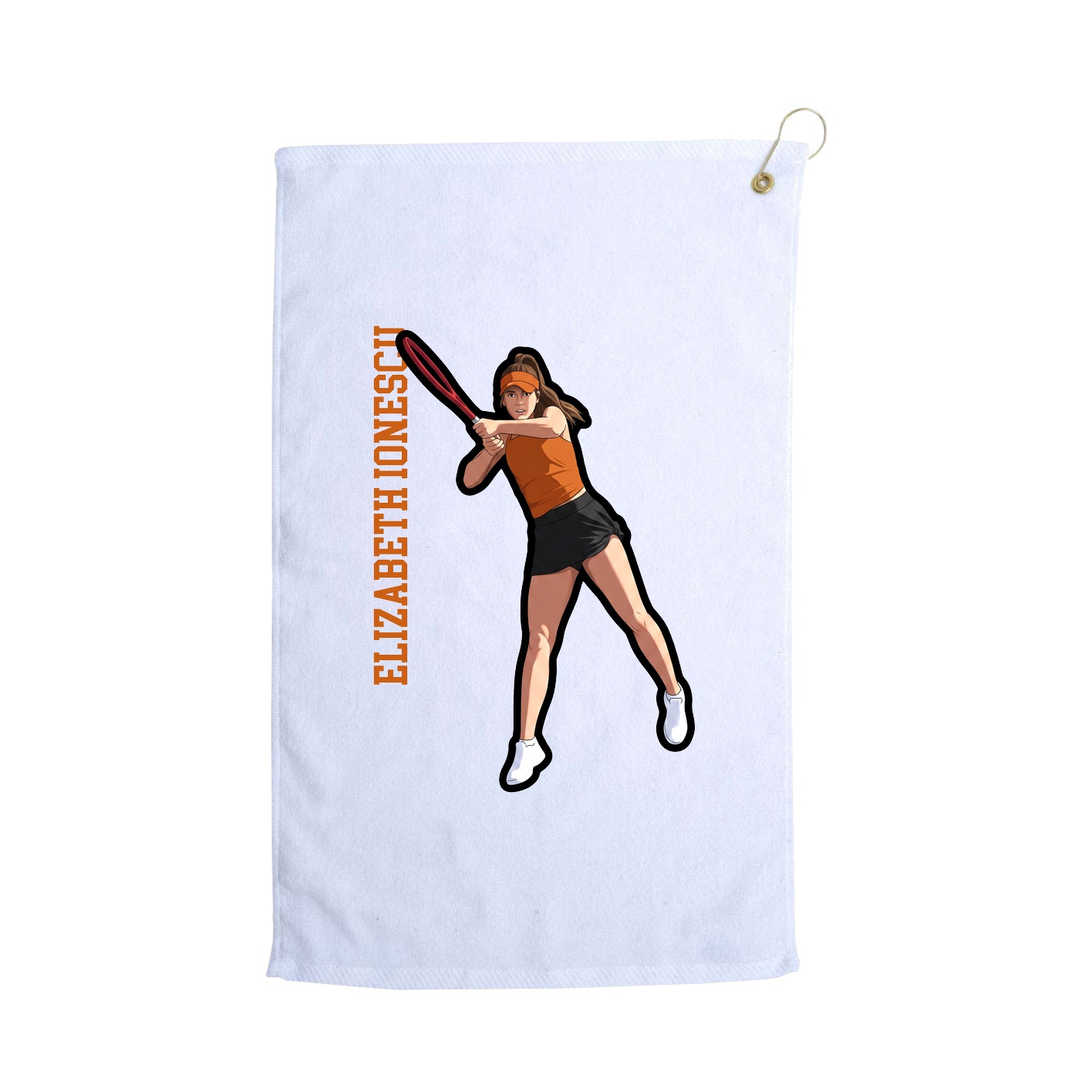 Golf Towel — Name Vertical in White
