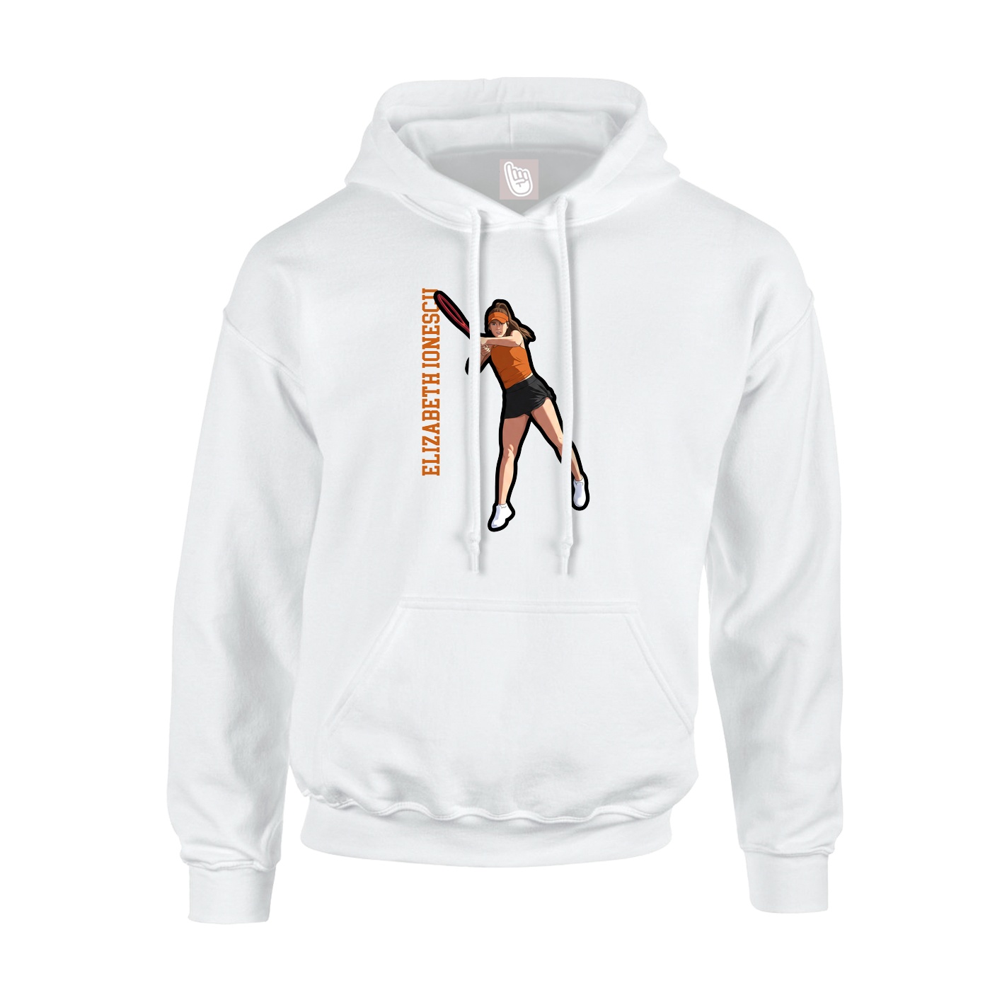 Hoodie — Name Vertical in White