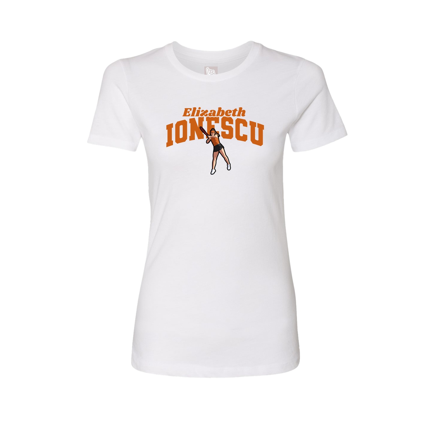 Fitted Women's Tee — Signature Arch in White