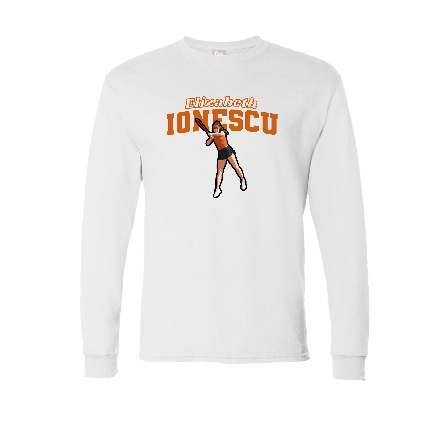 Long Sleeve Tee — Name Arch in White