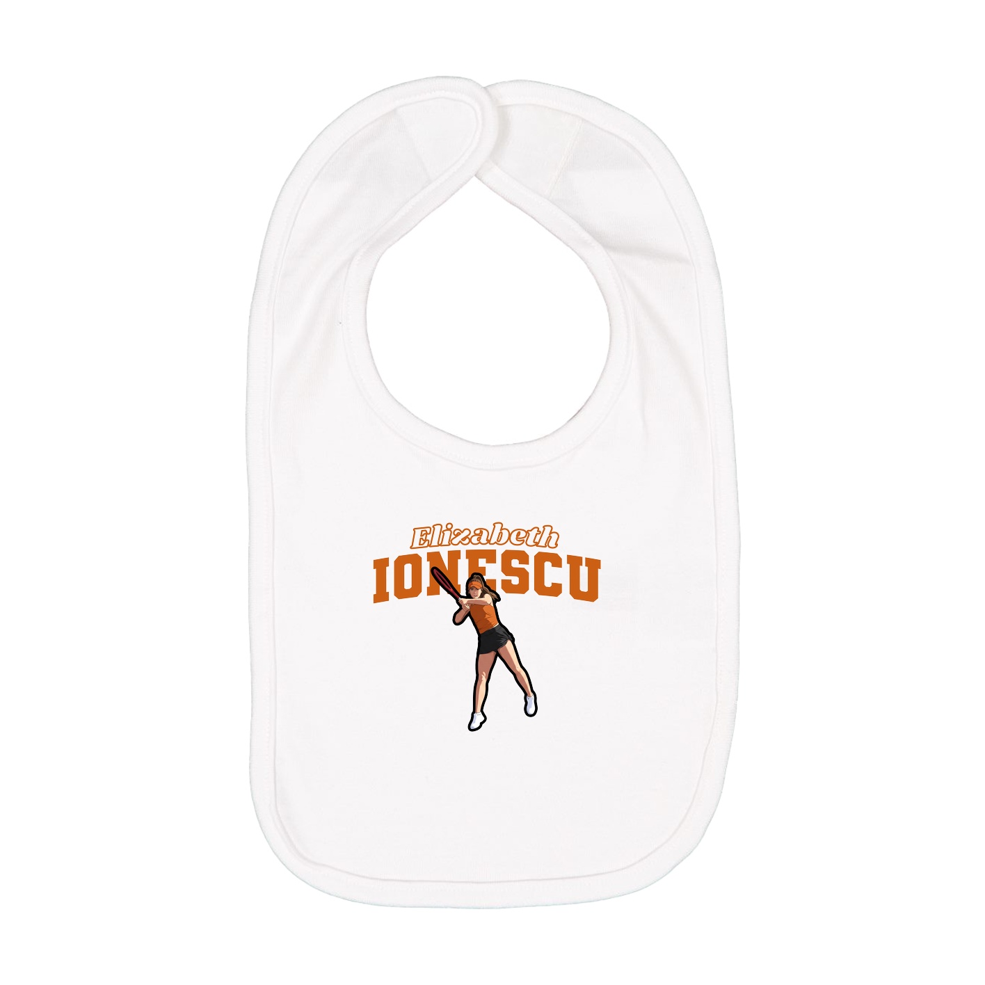 Infant Bib — Name Arch in White
