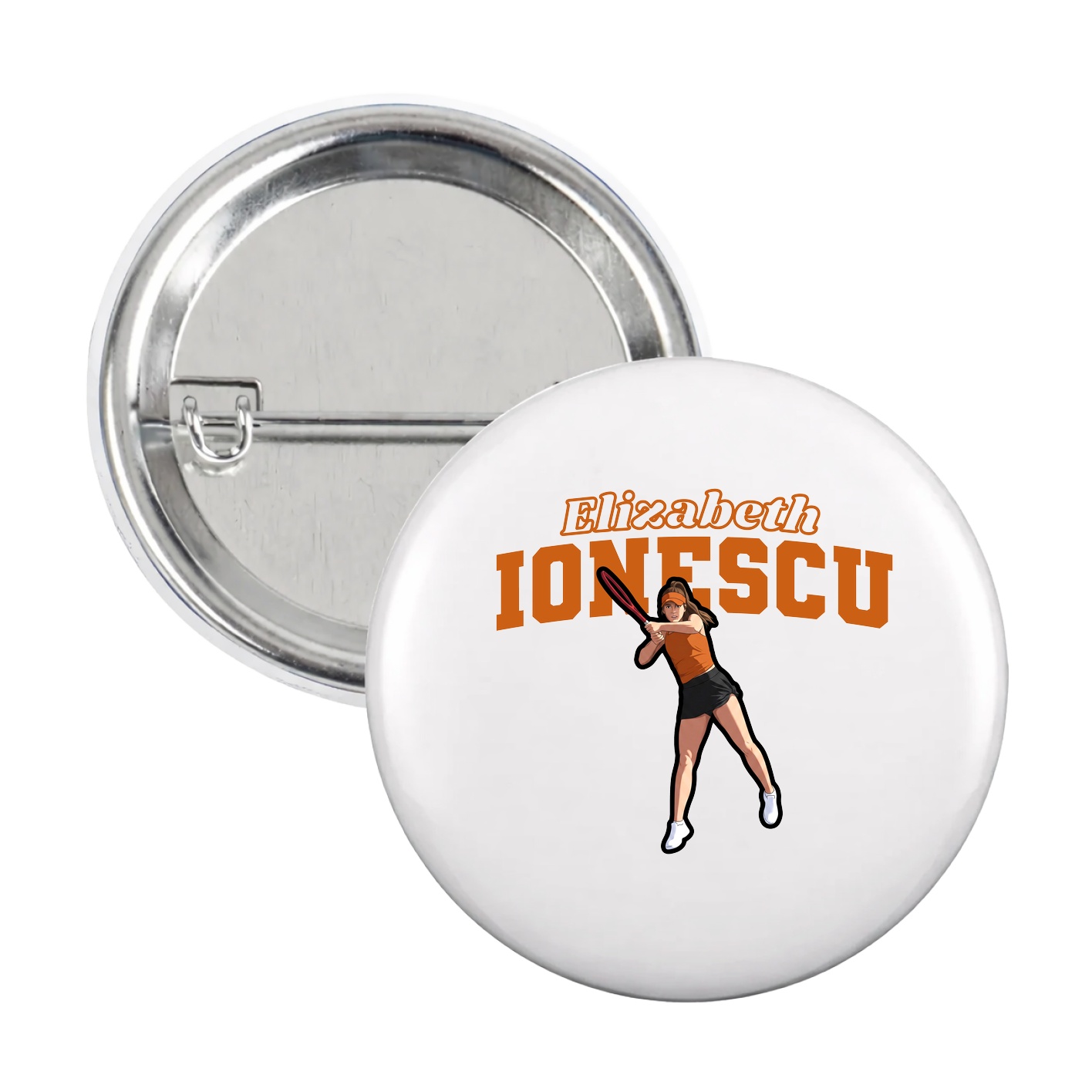 Game Day Button — Name Arch in White