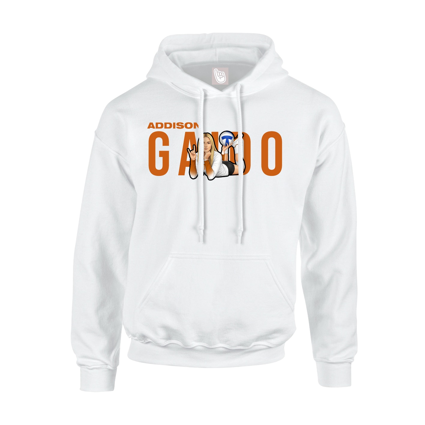 Youth Hoodie — Player Name in White