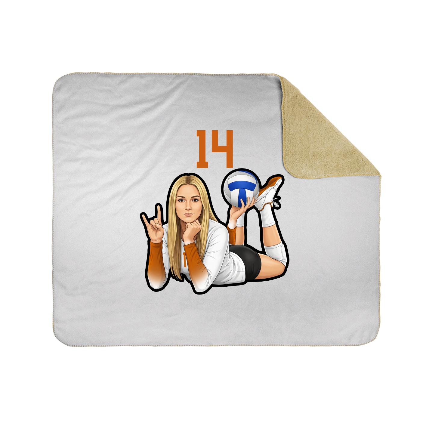 Throw Blanket — Number Top in White