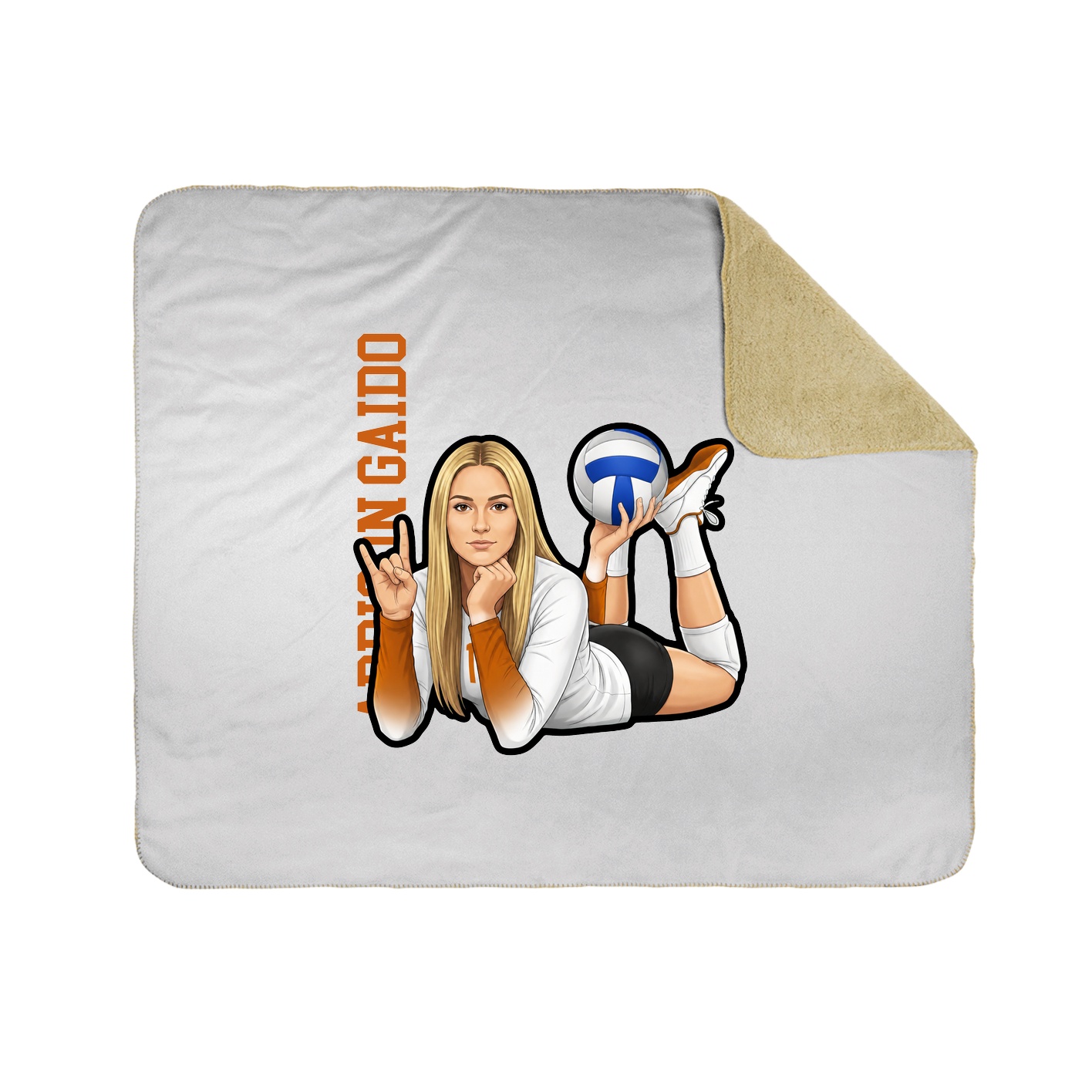 Throw Blanket — Name Vertical in White