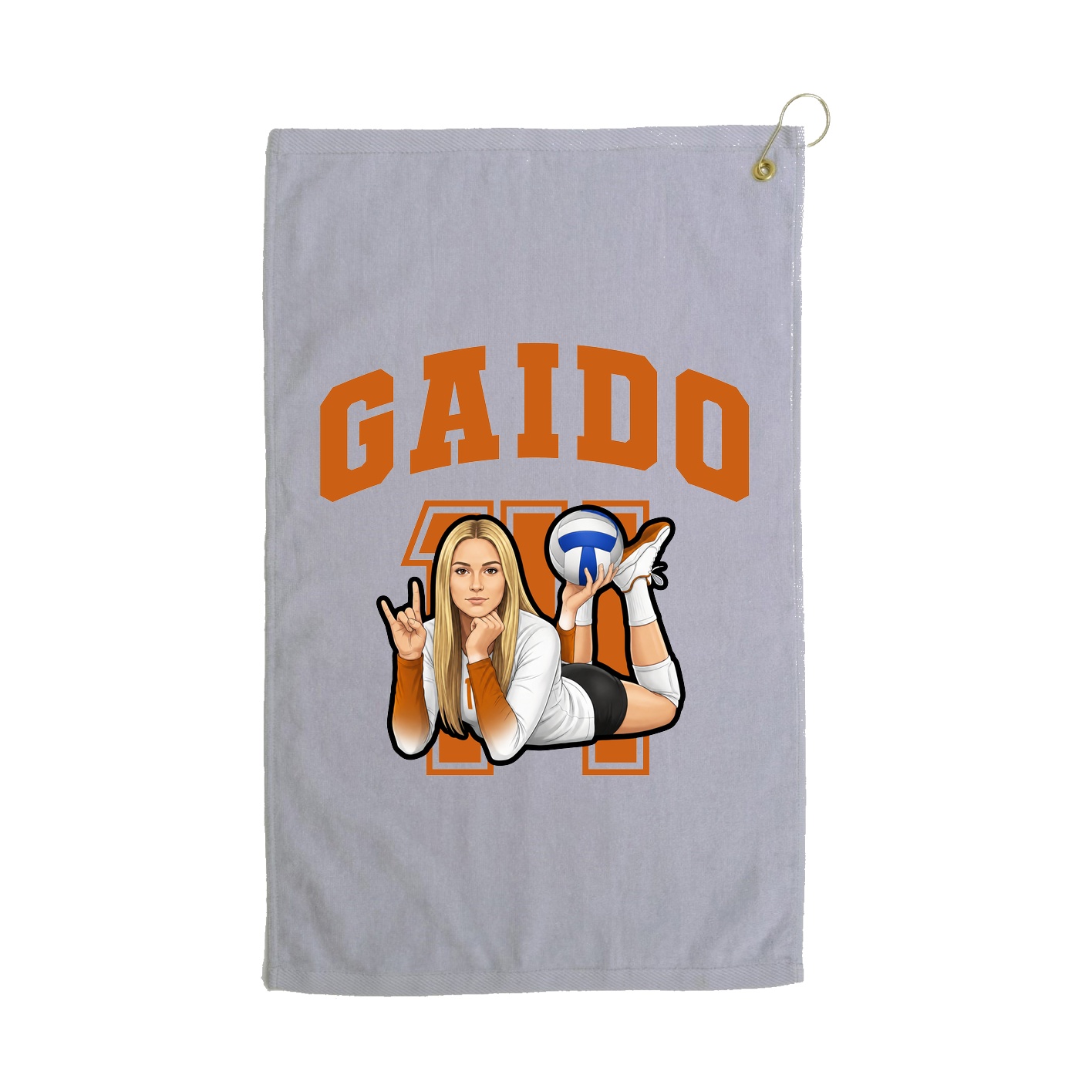Golf Towel — Number in Grey