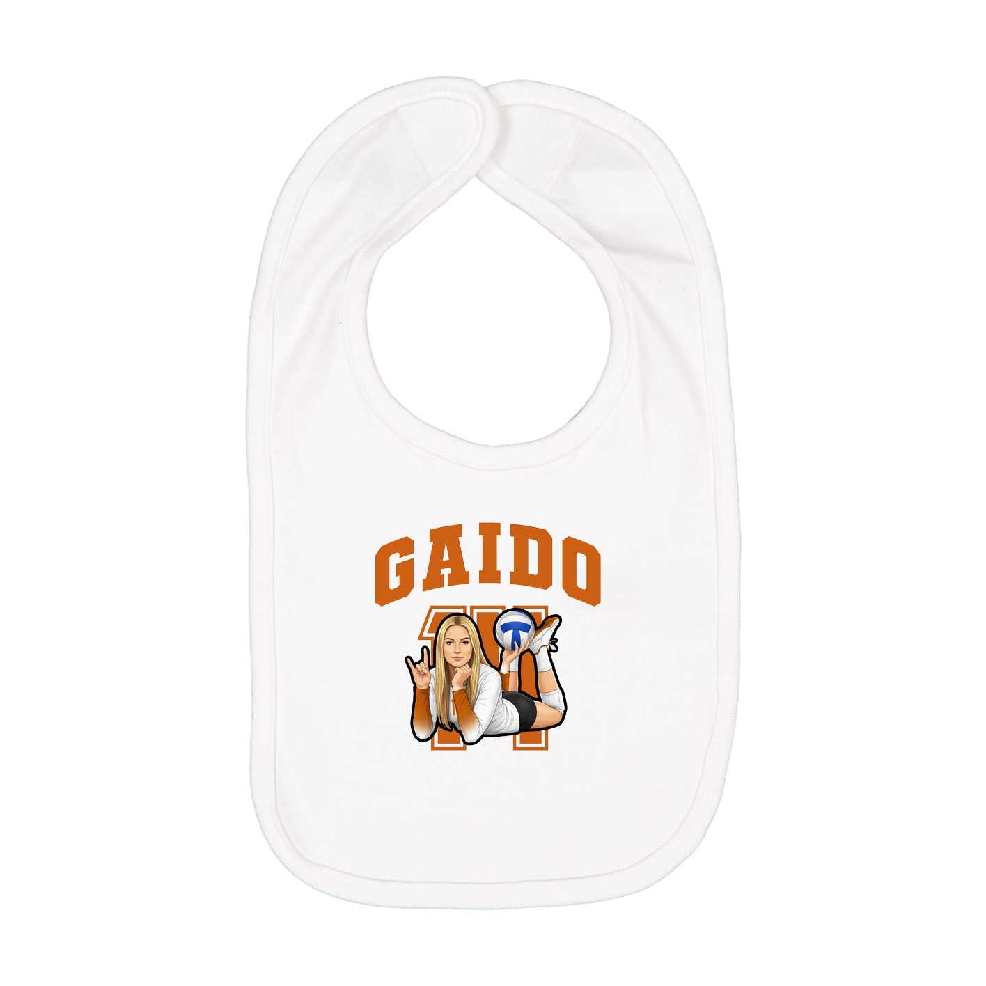 Infant Bib — Number in White