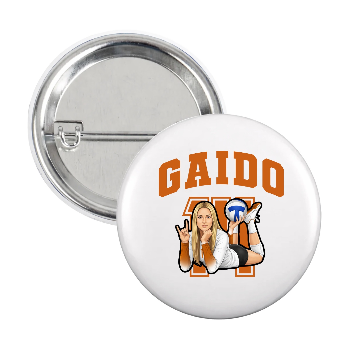 Game Day Button — Number in White