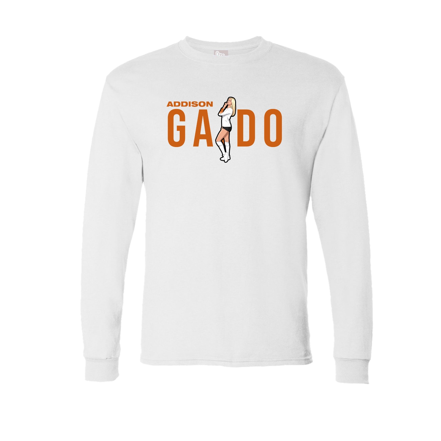 Long Sleeve Tee — Player Name in White