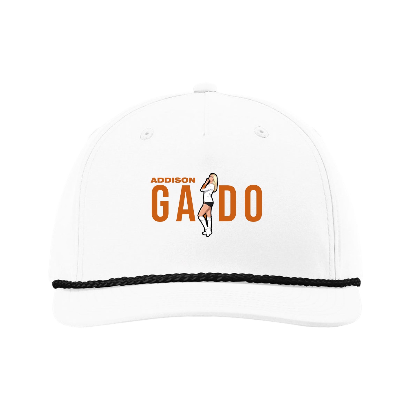Five-Panel Classic Rope Cap — Player Name in White