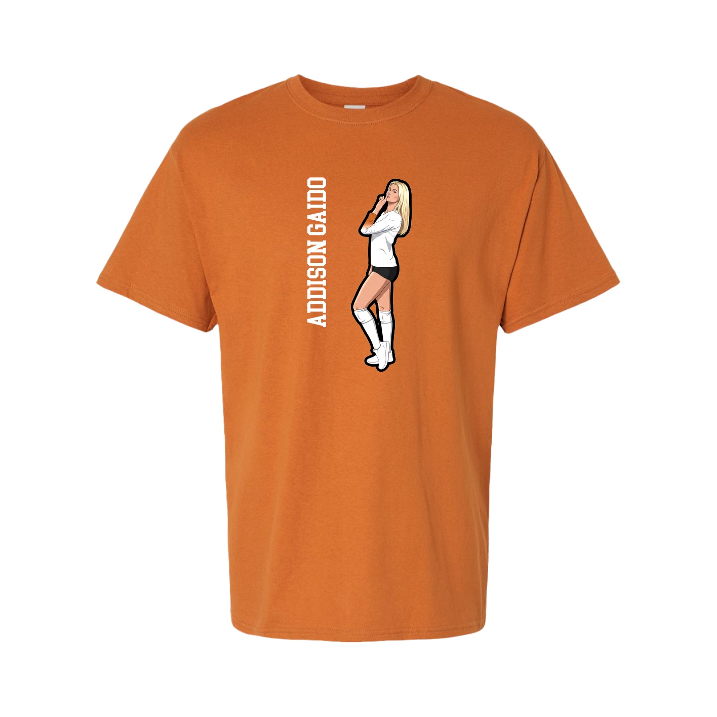 Tee — Name Vertical in Orange