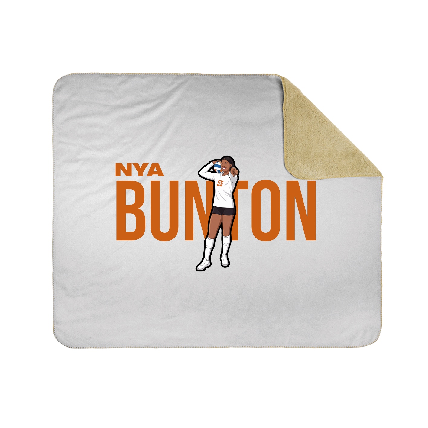 Throw Blanket — Player Name in White
