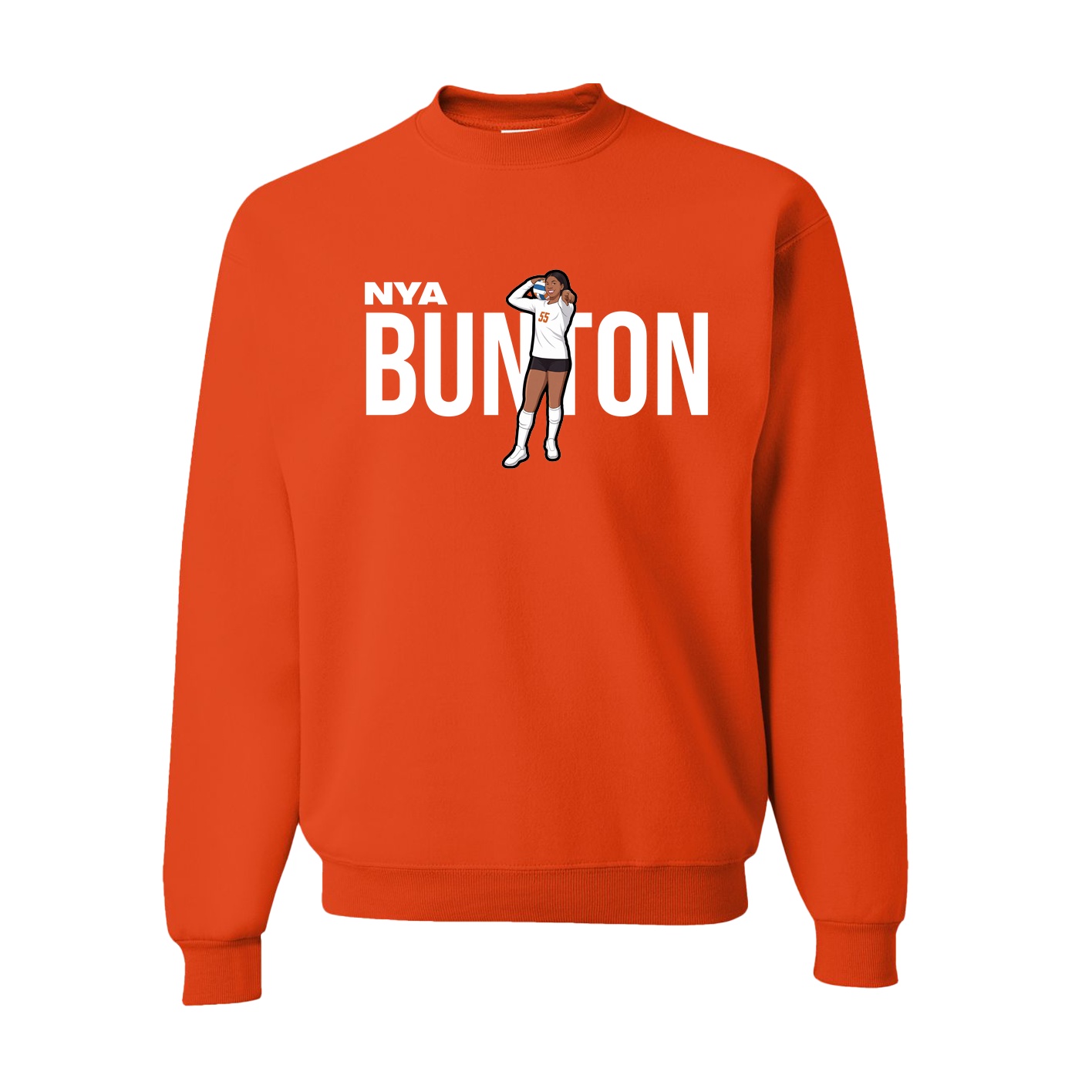 Fleece Crew — Player Name in Orange