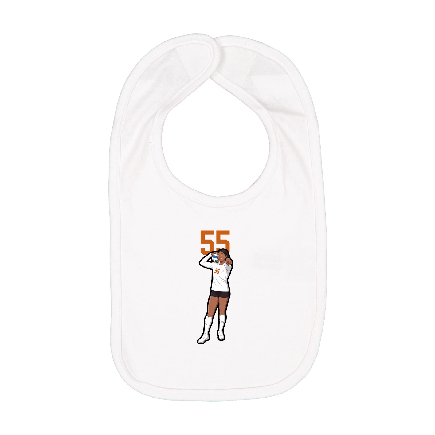 Infant Bib — Number Top in White