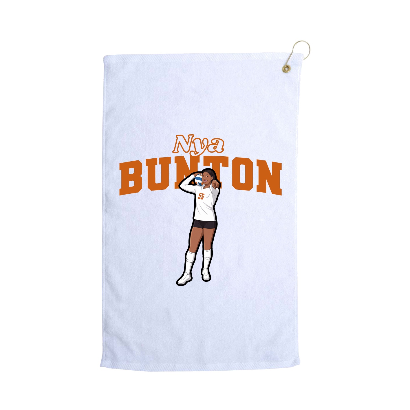 Golf Towel — Name Arch in White