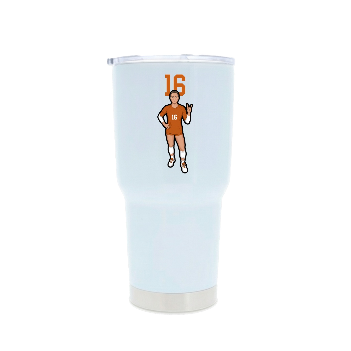 30oz Stainless Steel Tumbler — Number Top in White