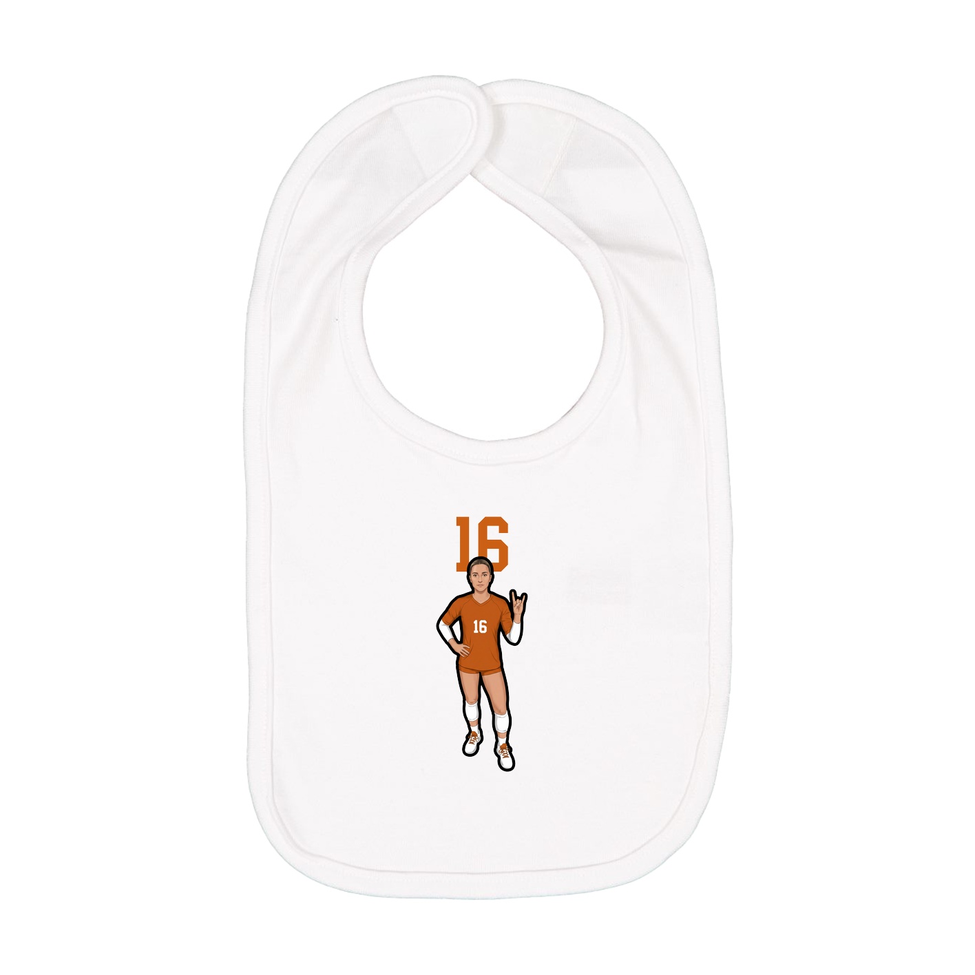 Infant Bib — Number Top in White