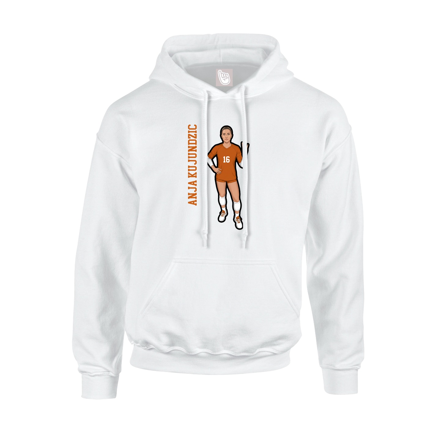 Hoodie — Name Vertical in White
