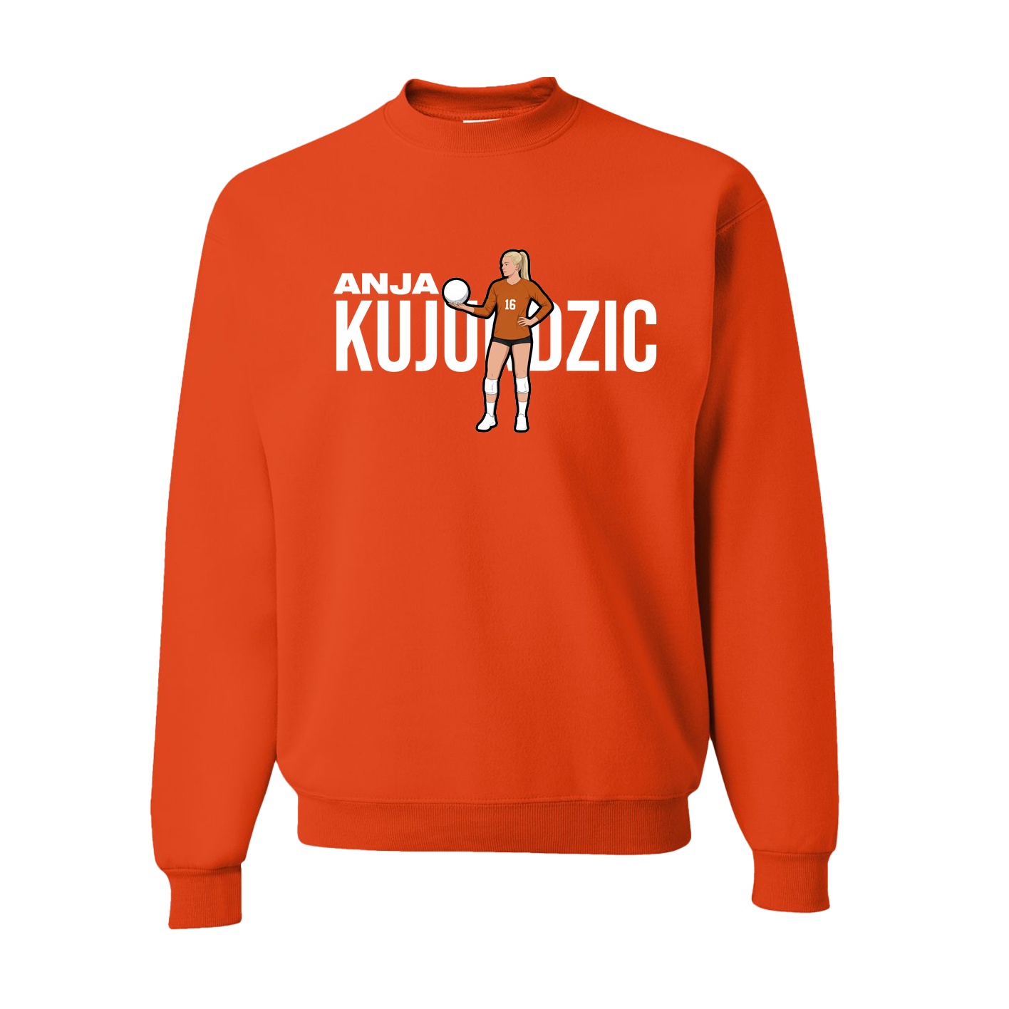 Fleece Crew — Player Name in Orange