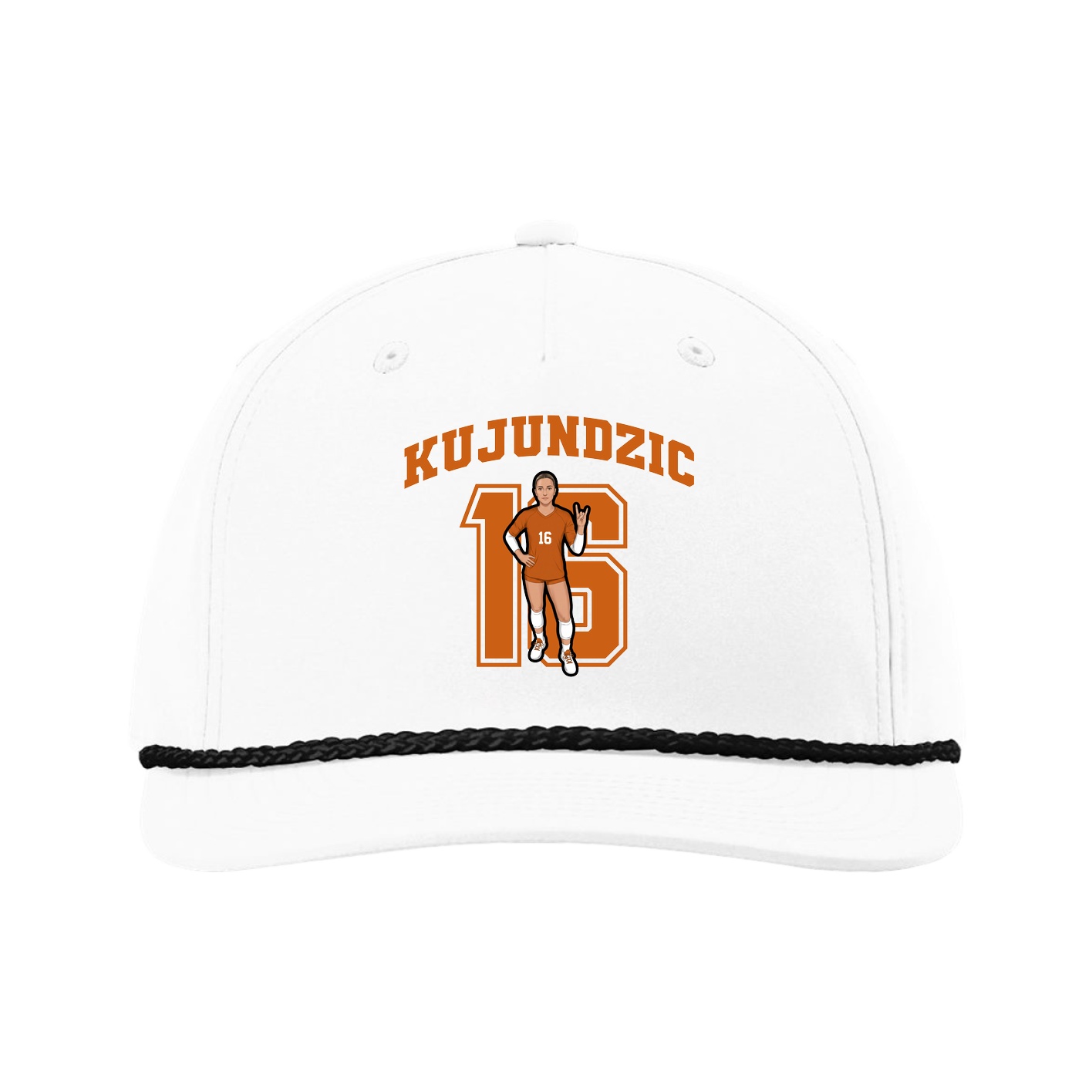 Five-Panel Classic Rope Cap — Number in White