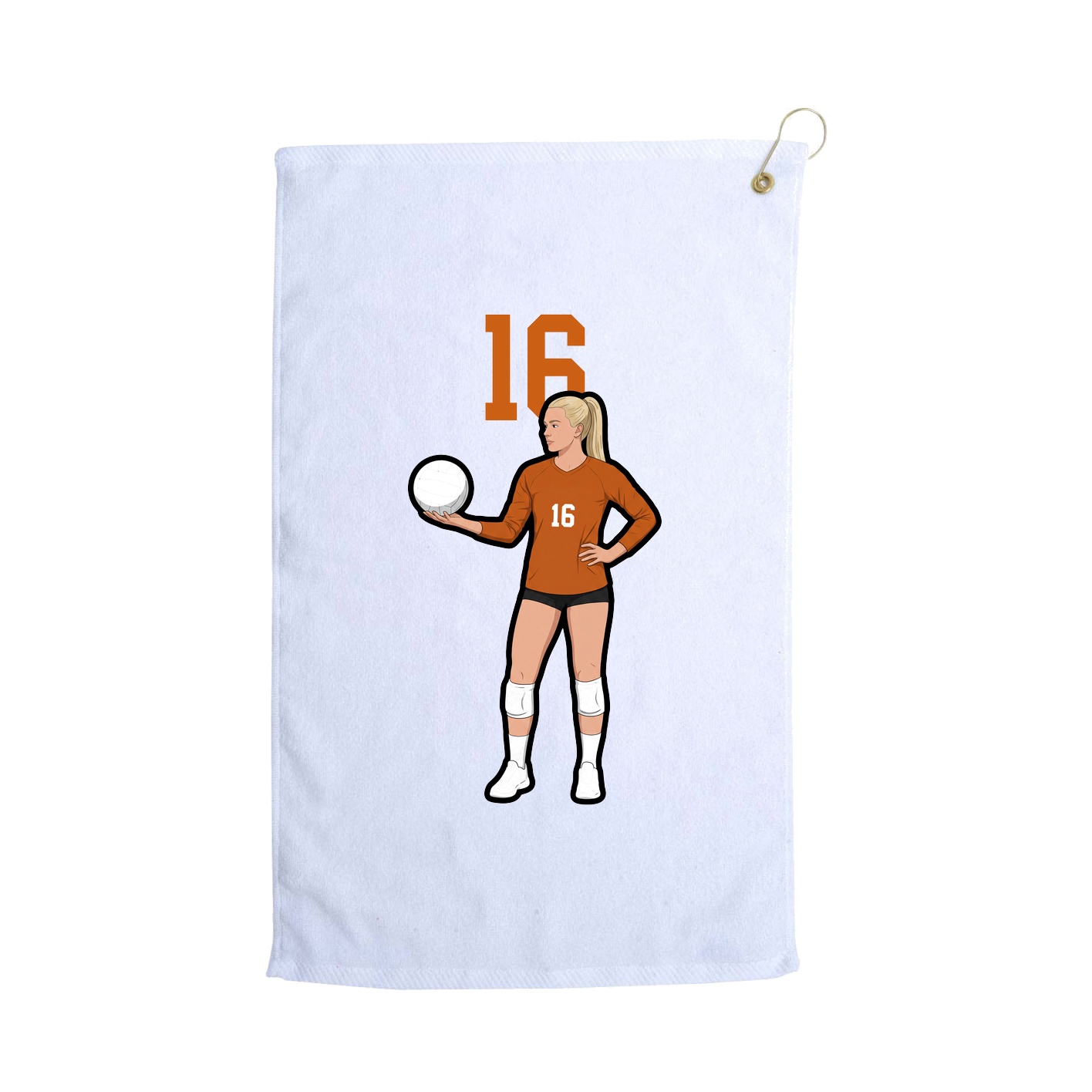 Golf Towel — Number Top in White