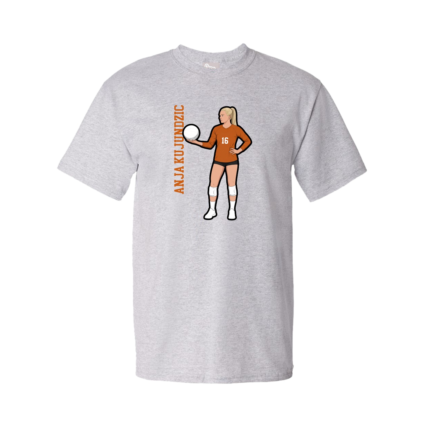 Youth Tee — Name Vertical in Grey
