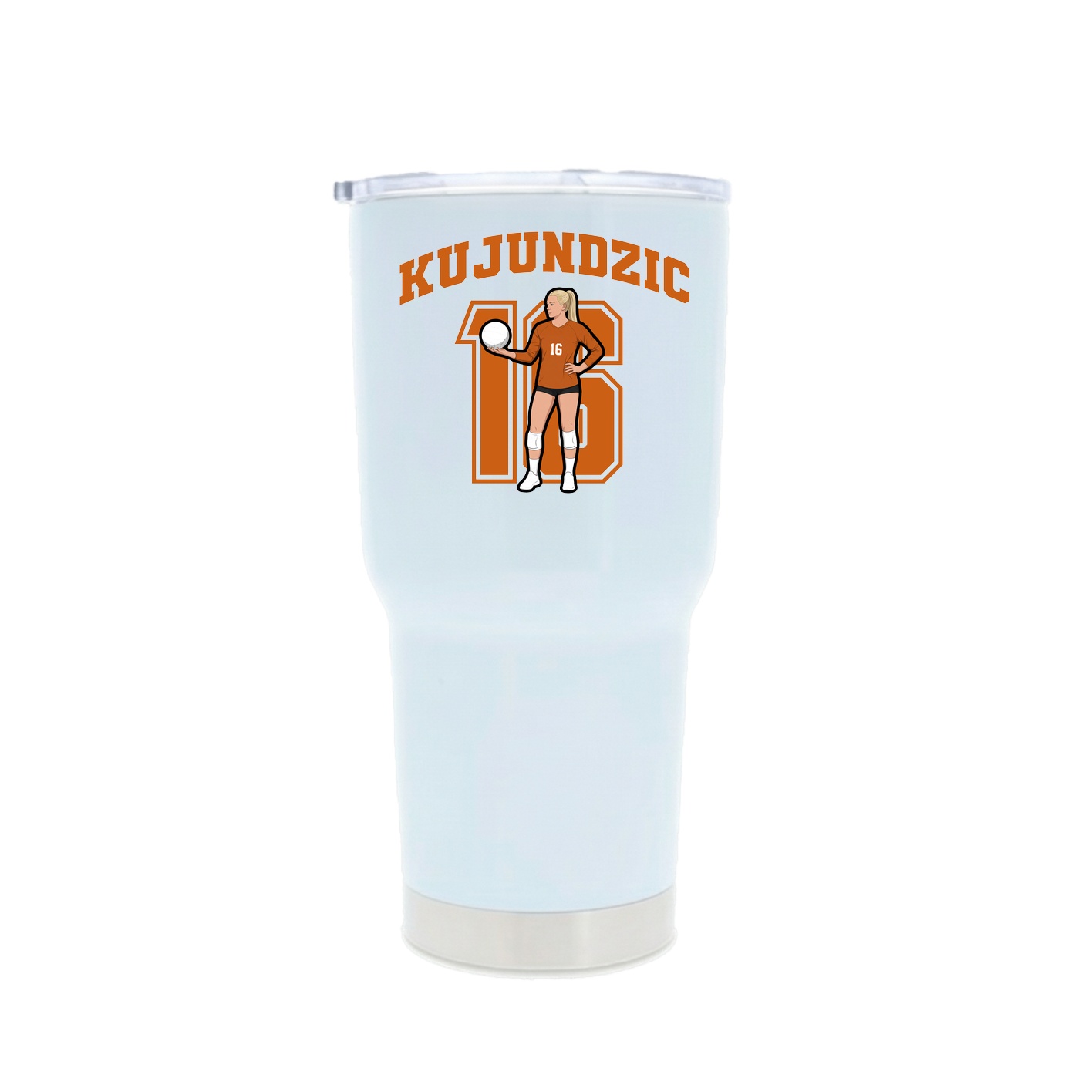 30oz Stainless Steel Tumbler — Number in White