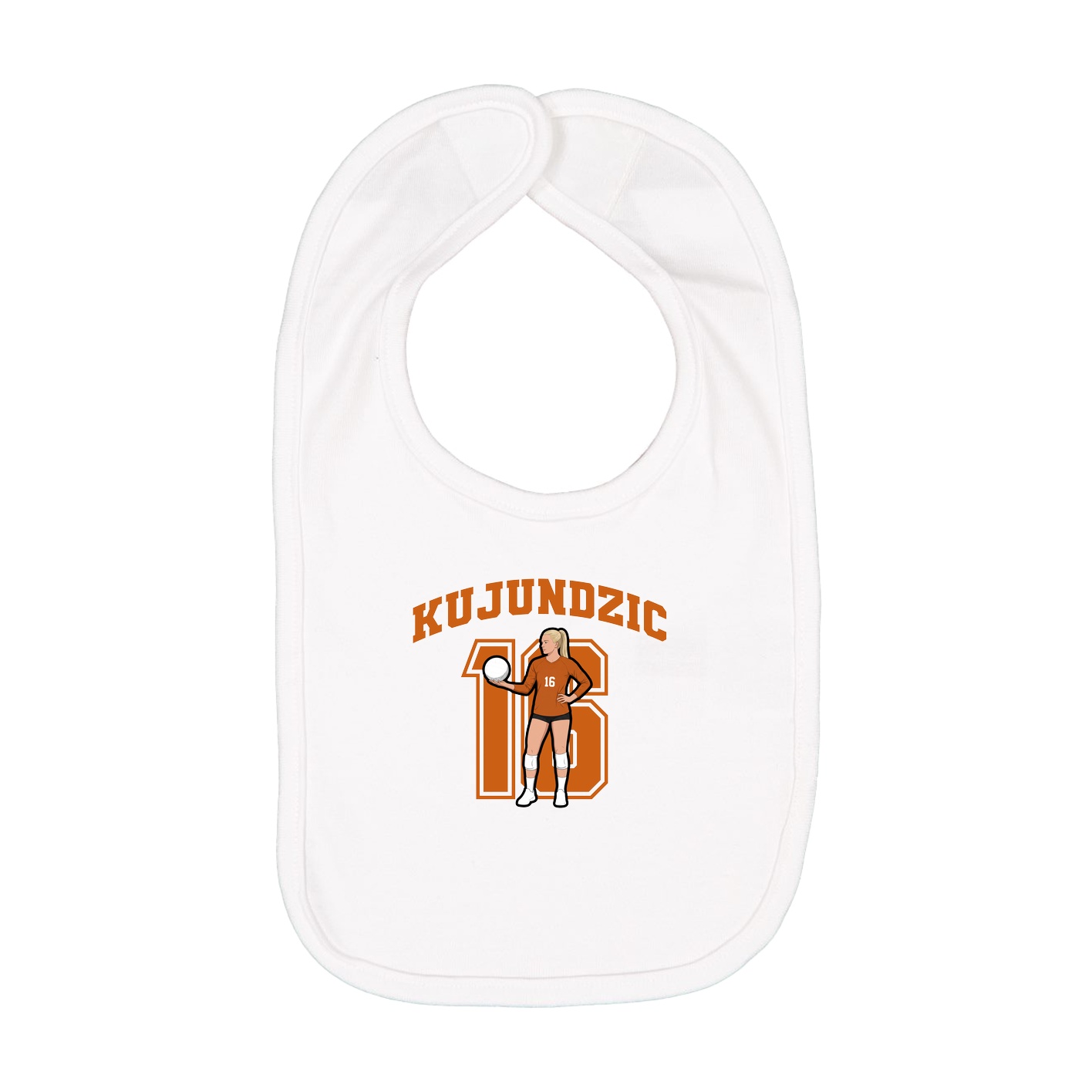 Infant Bib — Number in White