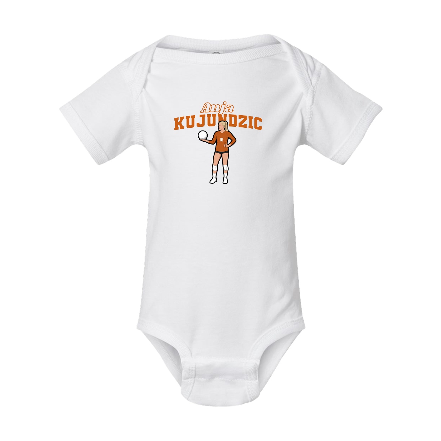 Baby Onesie — Name Arch in White