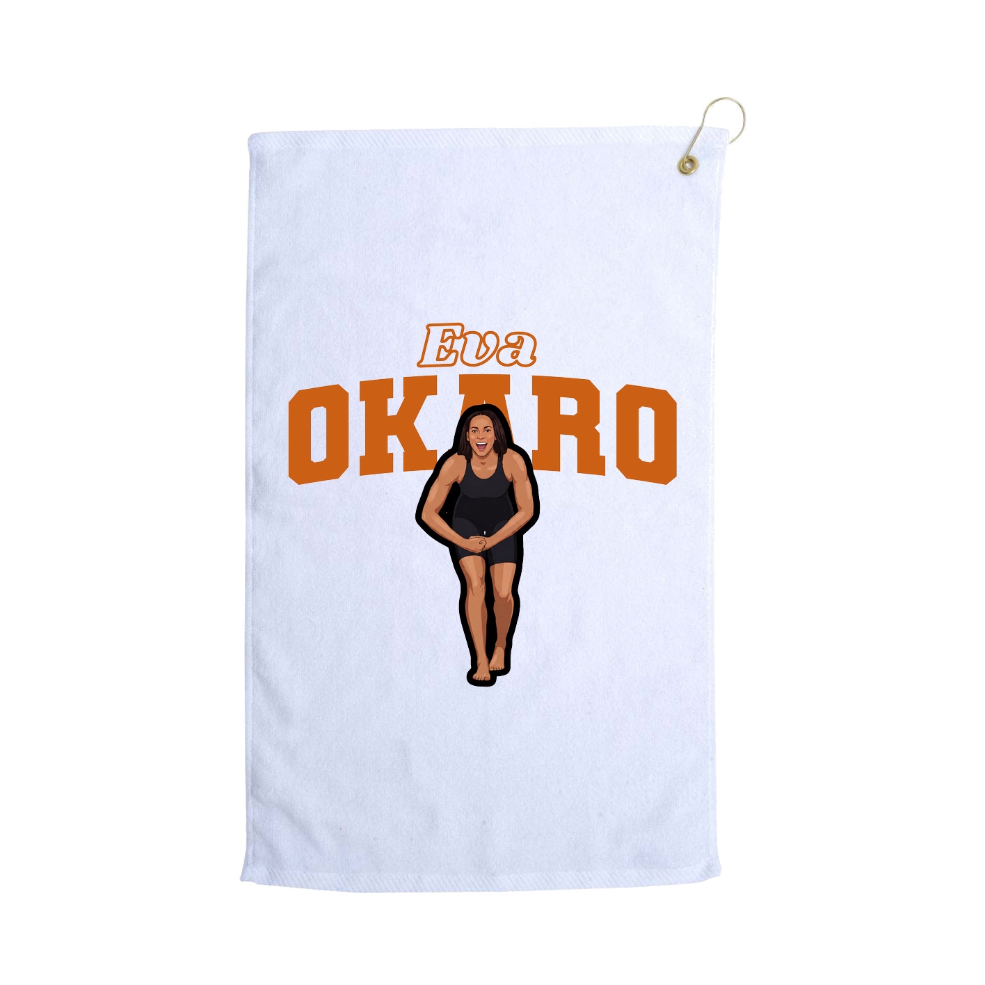 Golf Towel — Name Arch in White