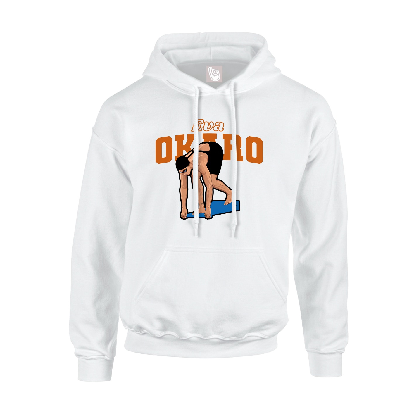 Youth Hoodie — Name Arch in White