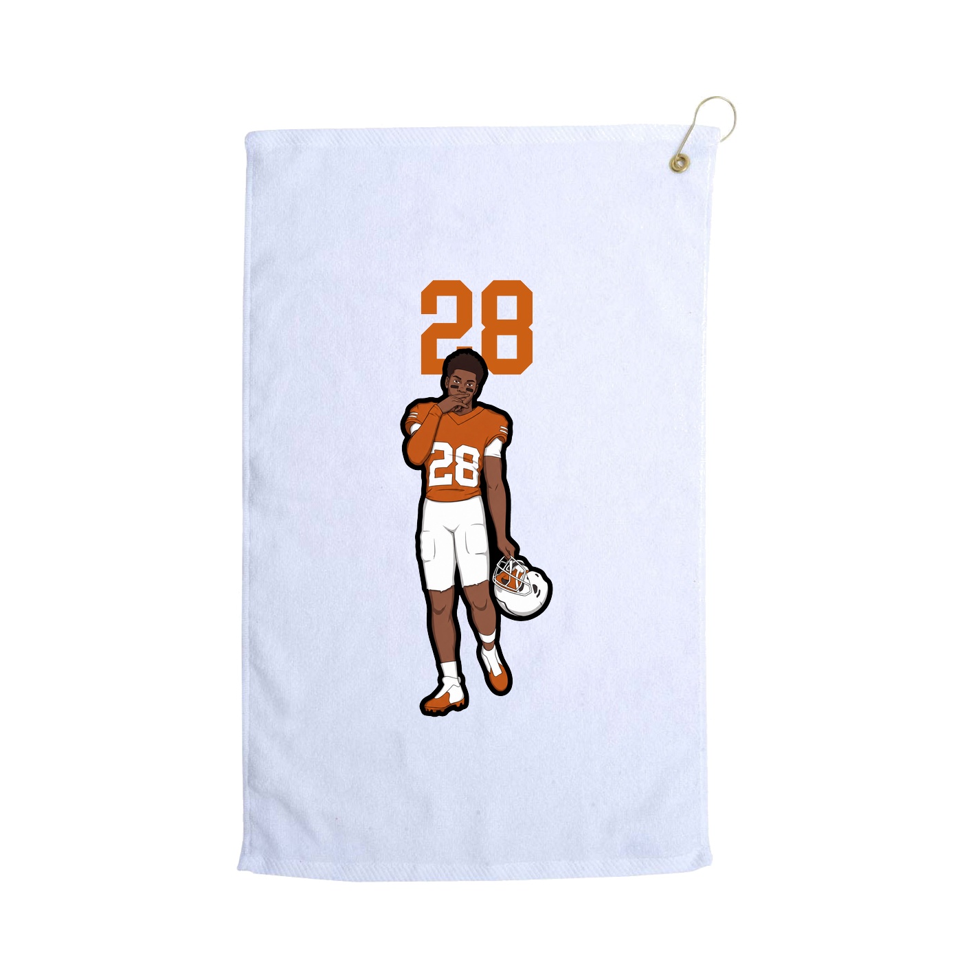 Golf Towel — Number Top in White