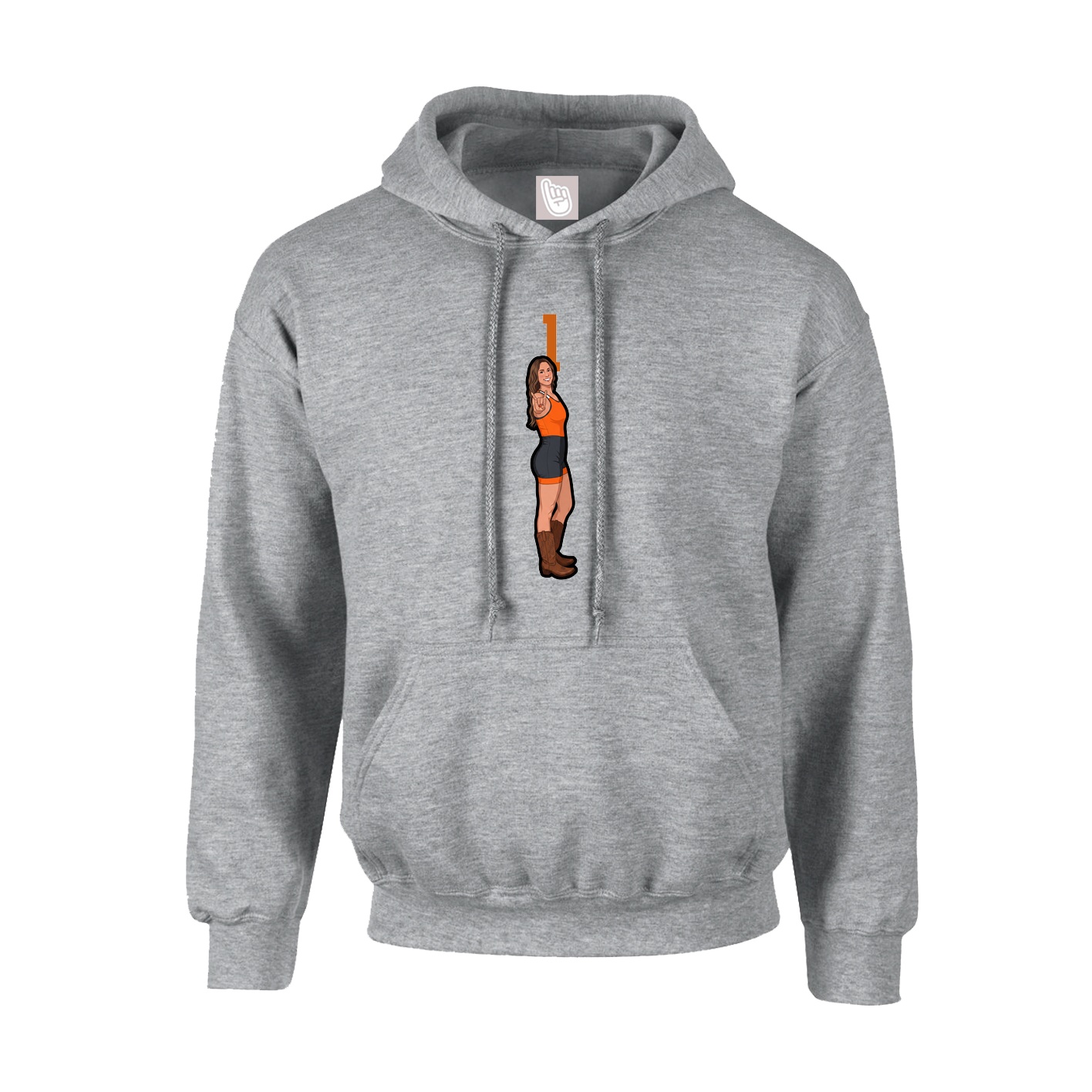 Youth Hoodie — Number Top in Grey
