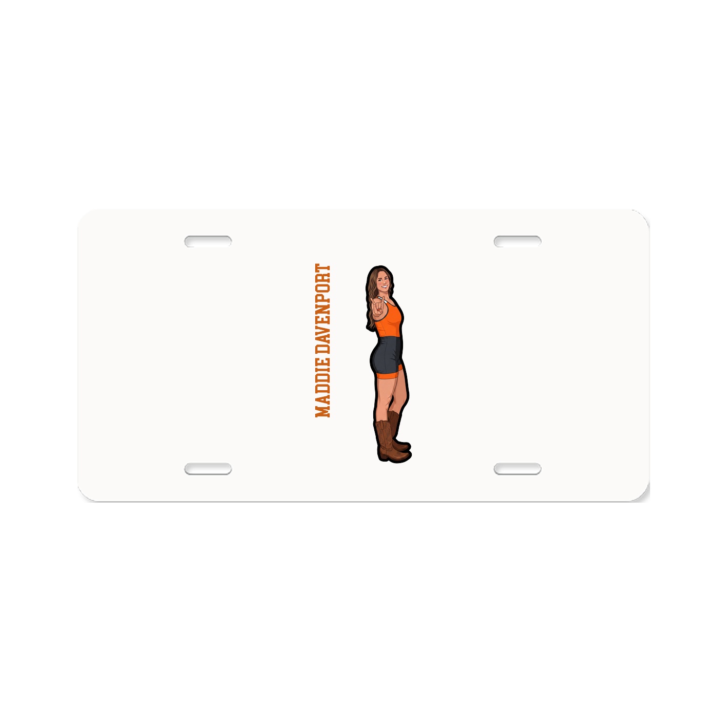 License Plate — Name Vertical in Classic