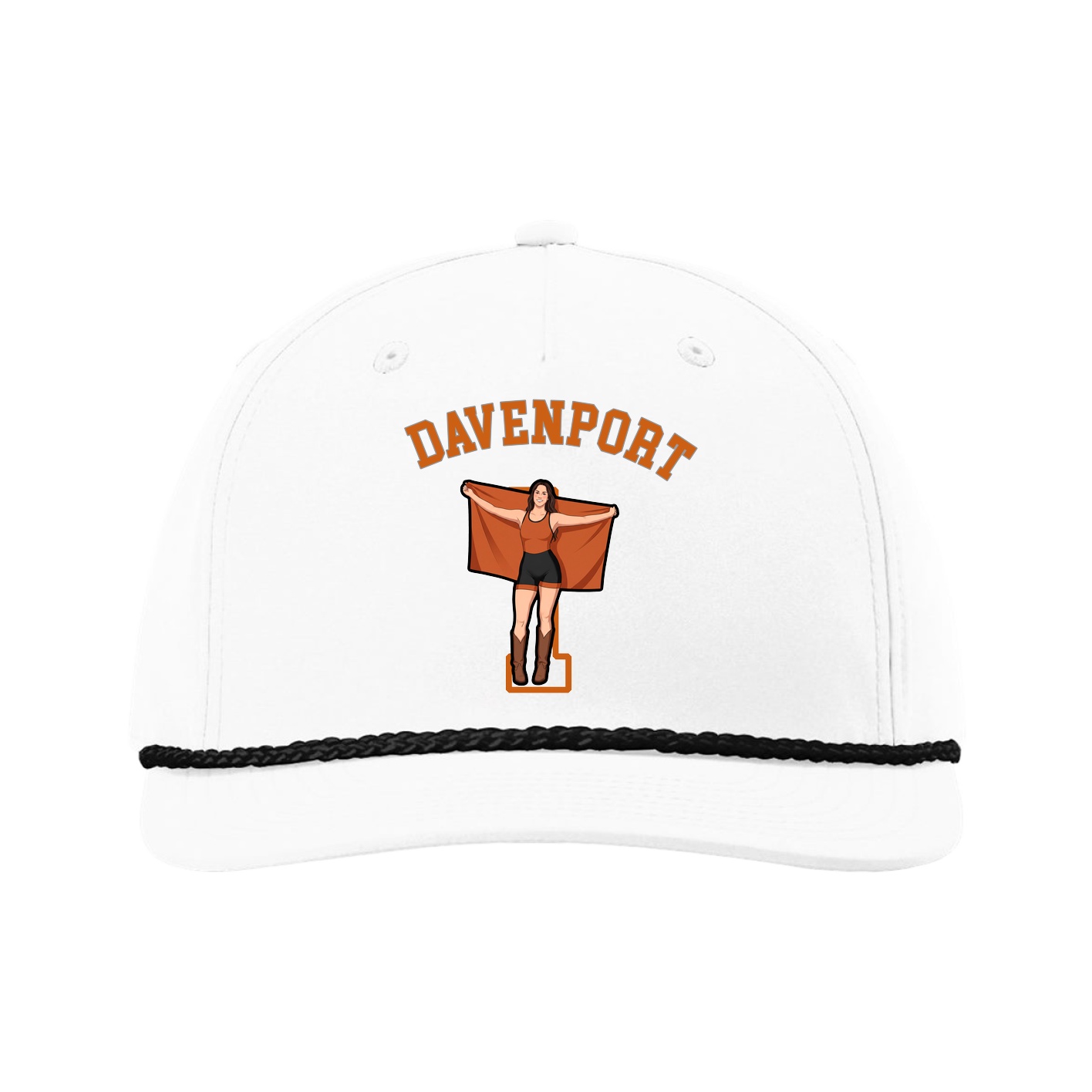 Five-Panel Classic Rope Cap — Shirsey Arch in White