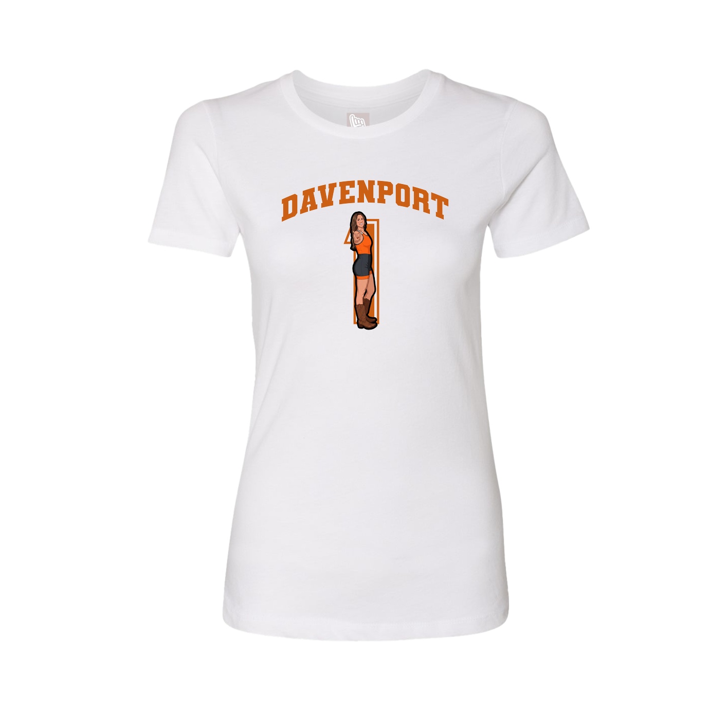 Fitted Women's Tee — Number in White