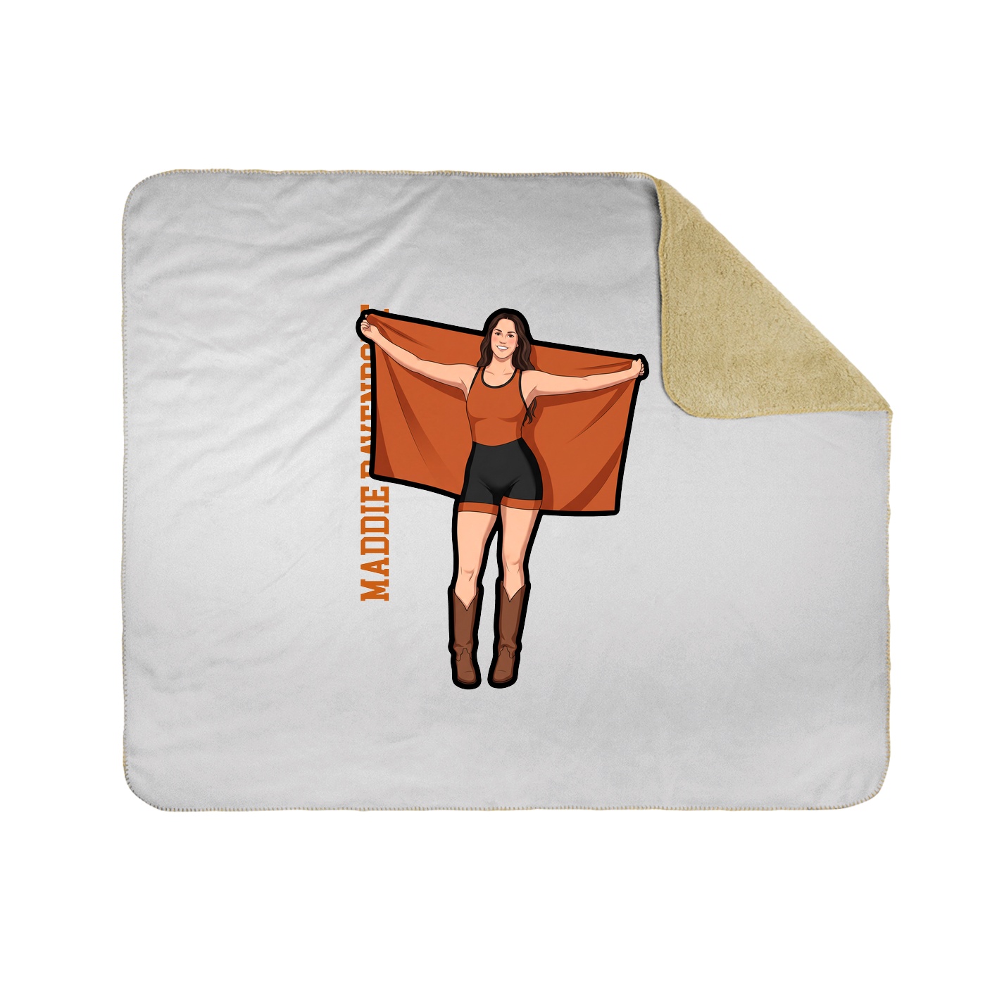 Throw Blanket — Name Vertical in White