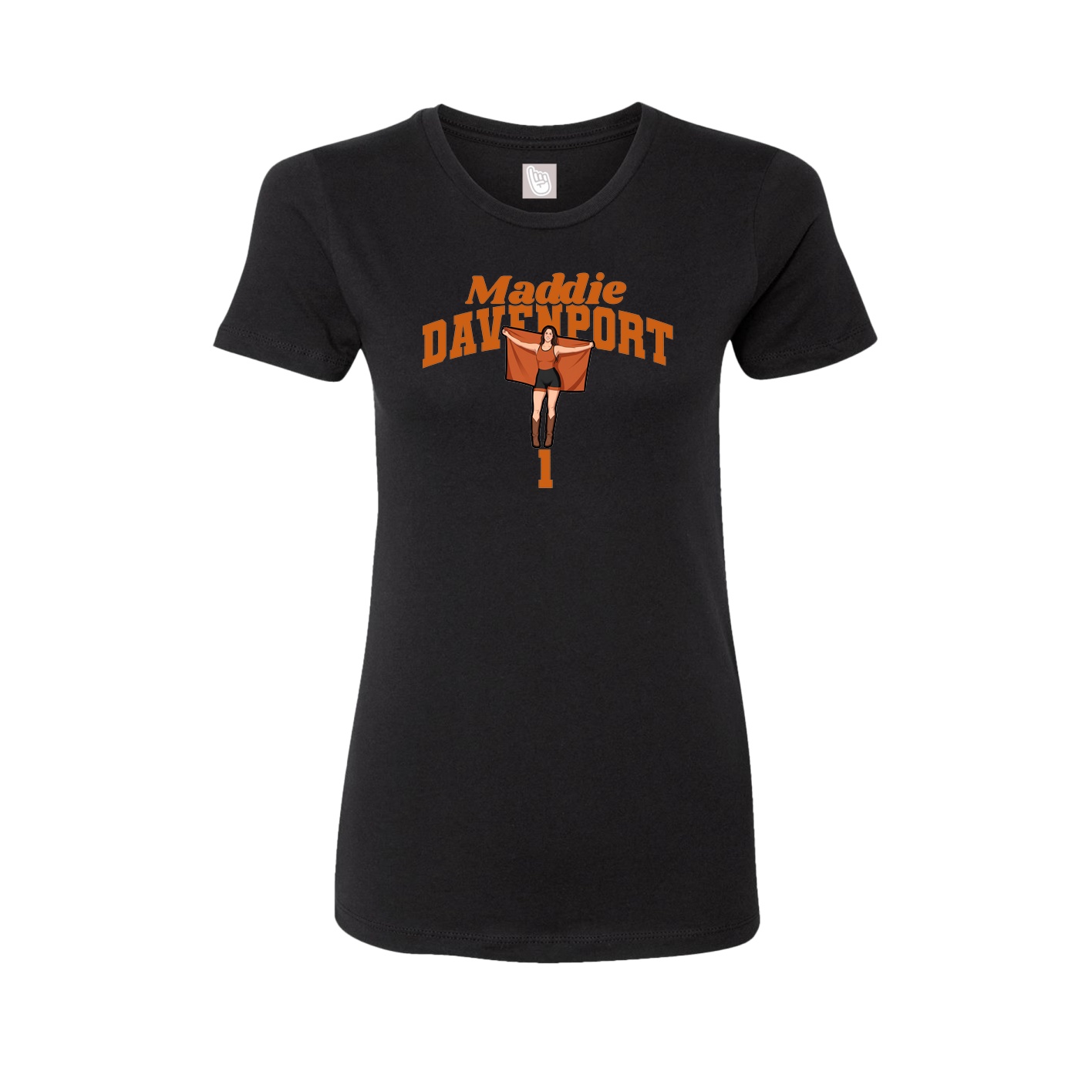 Fitted Women's Tee — Signature Arch in Black