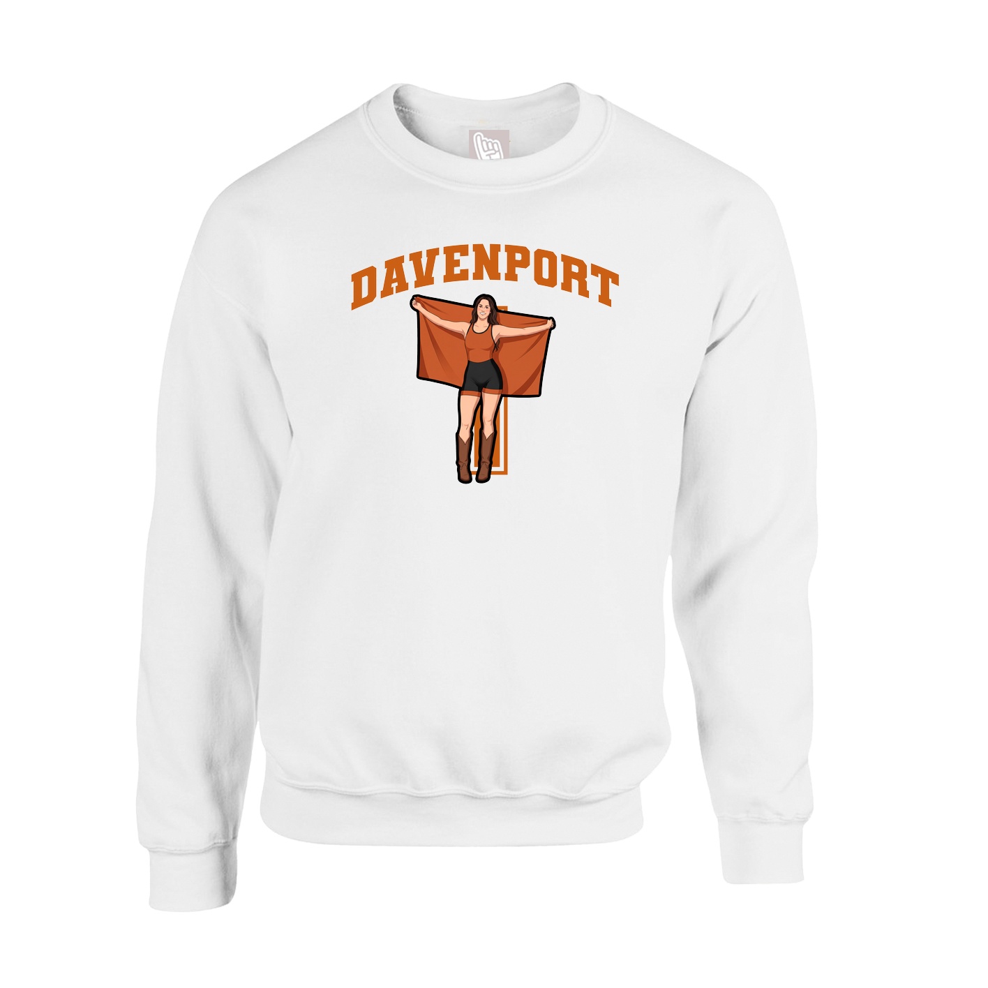 Fleece Crew — Number in White