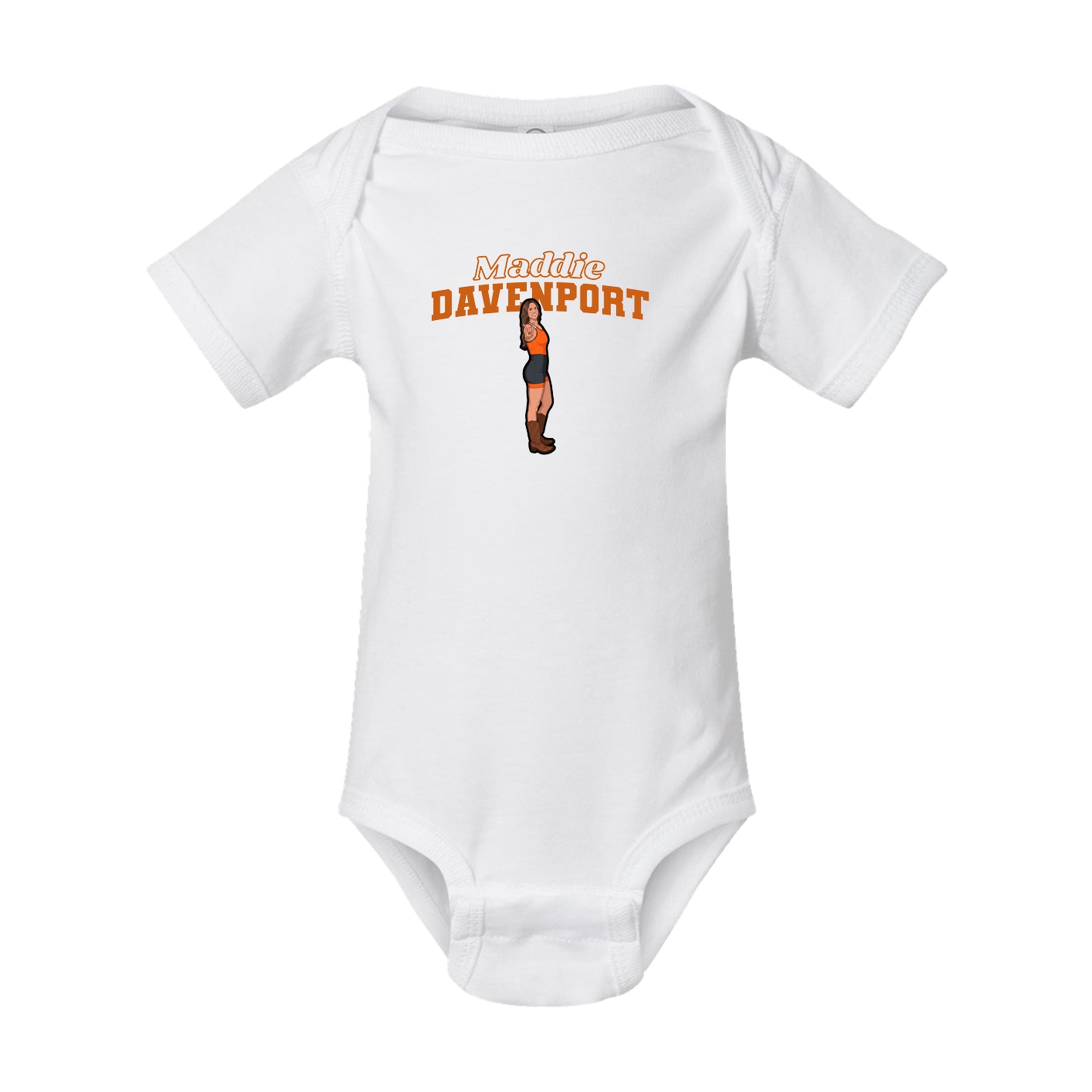 Baby Onesie — Name Arch in White