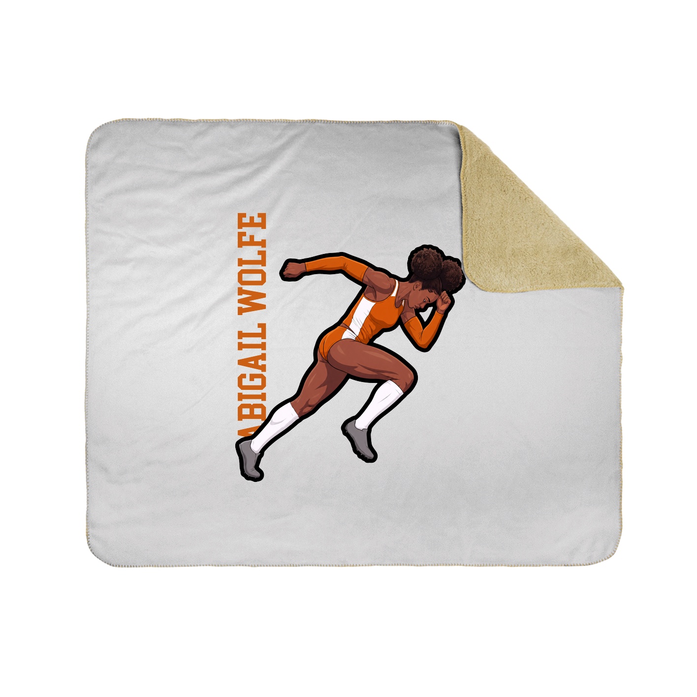 Throw Blanket — Name Vertical in White