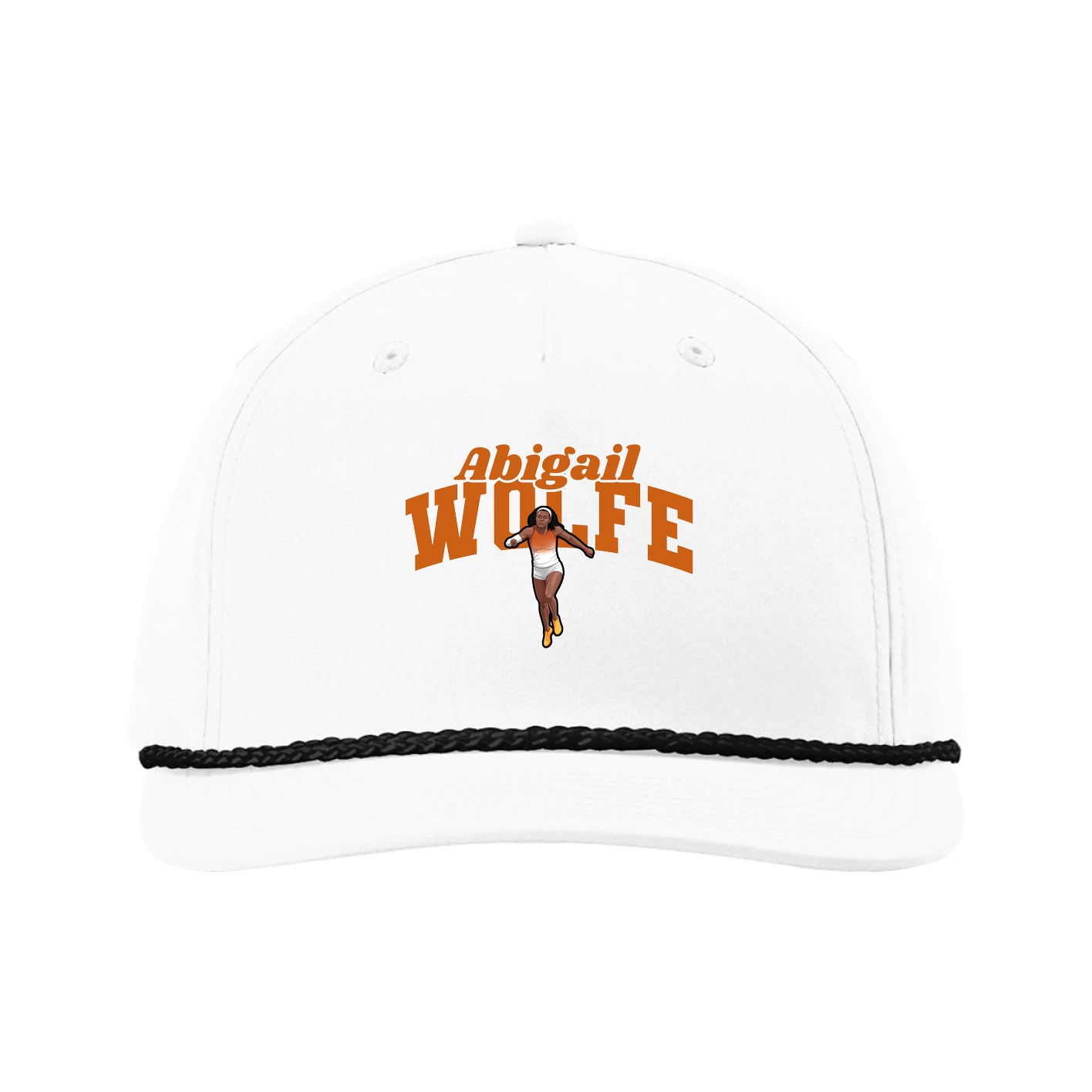 Five-Panel Classic Rope Cap — Signature Arch in White