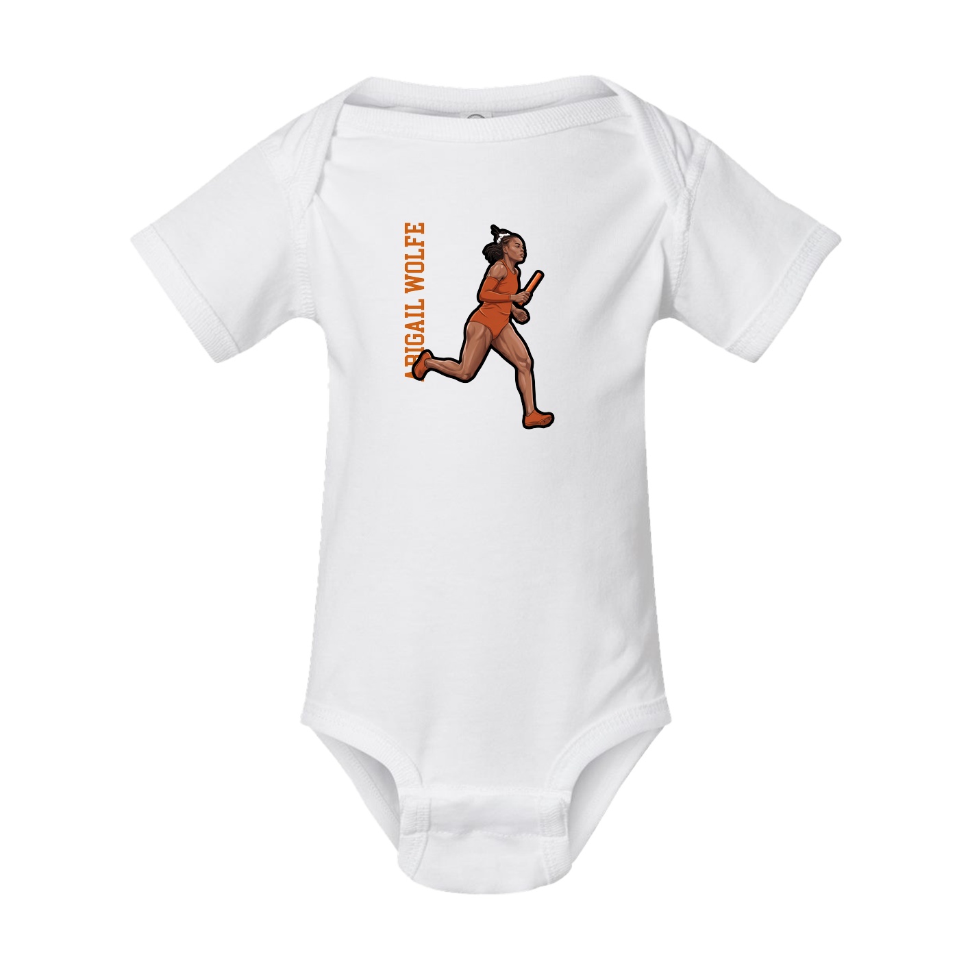 Baby Onesie — Name Vertical in White